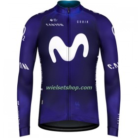 Wielershirt 2023 Movistar Team Lange Mouw - Blauw